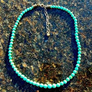 Desert Rose trading faceted turquoise beaded necklace and 925 Sterling silver